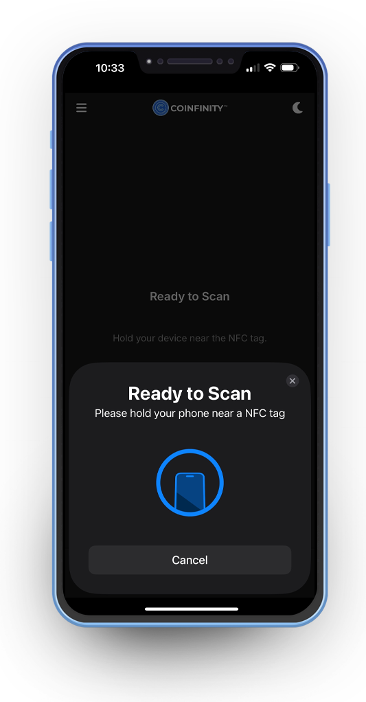 Coinfinity App Scan Feature